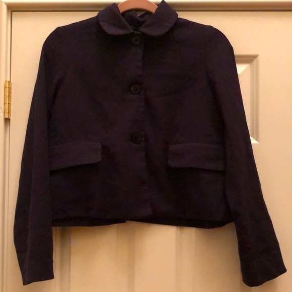 Roberto Collina Navy Cropped Blazer S - Picture 1 of 9